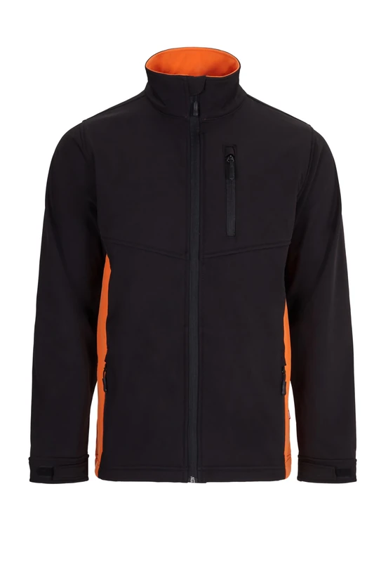 VELILLA 106004, Two-Tone Soft Shell Jacket, Black and Orange, Size XS, black and orange, XS