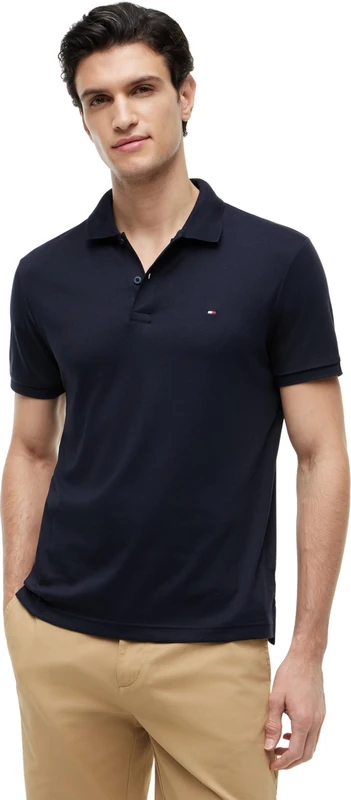 Tommy Hilfiger Men's Liquid Cotton Essential REG Polo MW0MW35585 S/S Polo, Blue, L