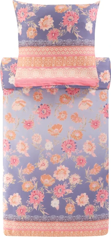 Bassetti POSILLIPO 9327384 Bed Linen + 1 Pillowcase 100% Cotton Satin Lavender L1 Dimensions 135 x 200 cm Purple