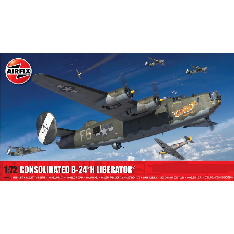 AIRFIX - Model Set - A09010 Consolidated B-24H Liberator Model Building Kit - Plastic Model Plane Kits for Adults & Children 8+, Set Includes Sprues & Decals - 1:72 Scale Model