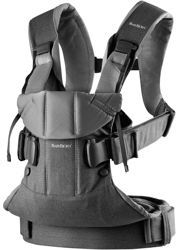 BabyBjörn Baby Carrier One, Woven, Denim Grey/Dark Grey