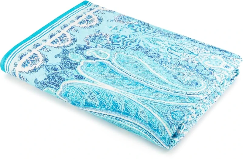 Bassetti MERGELLINA 9328470 Bedspread 100% Cotton Ocean Blue B1 240 x 255 cm