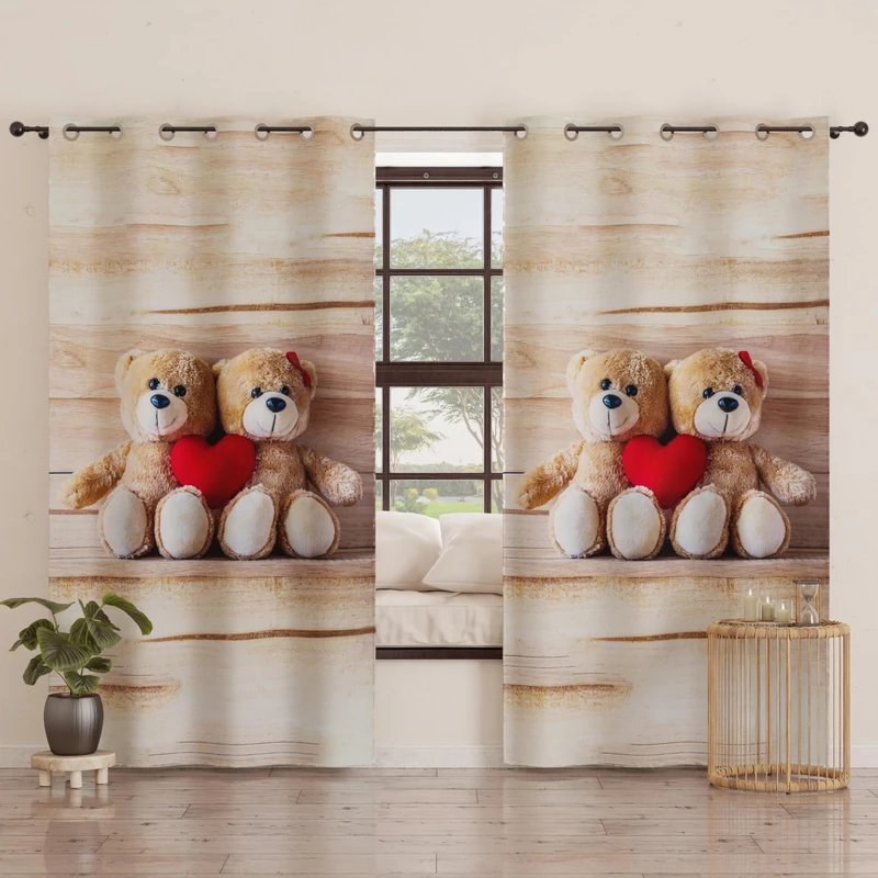 PETTI Artigiani Italiani - Panel Curtains for Interior with Rings 2 Pieces 140 x 280 cm, Blackout Curtain for Bedroom and Living Room, Insulating and Modern, Sweetness, 100% Made in Italy