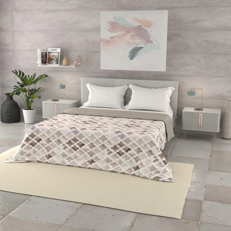 Italian Bed Linen BASIC Florence Printed Microfibre Summer Quilt, Double 250 x 240 cm