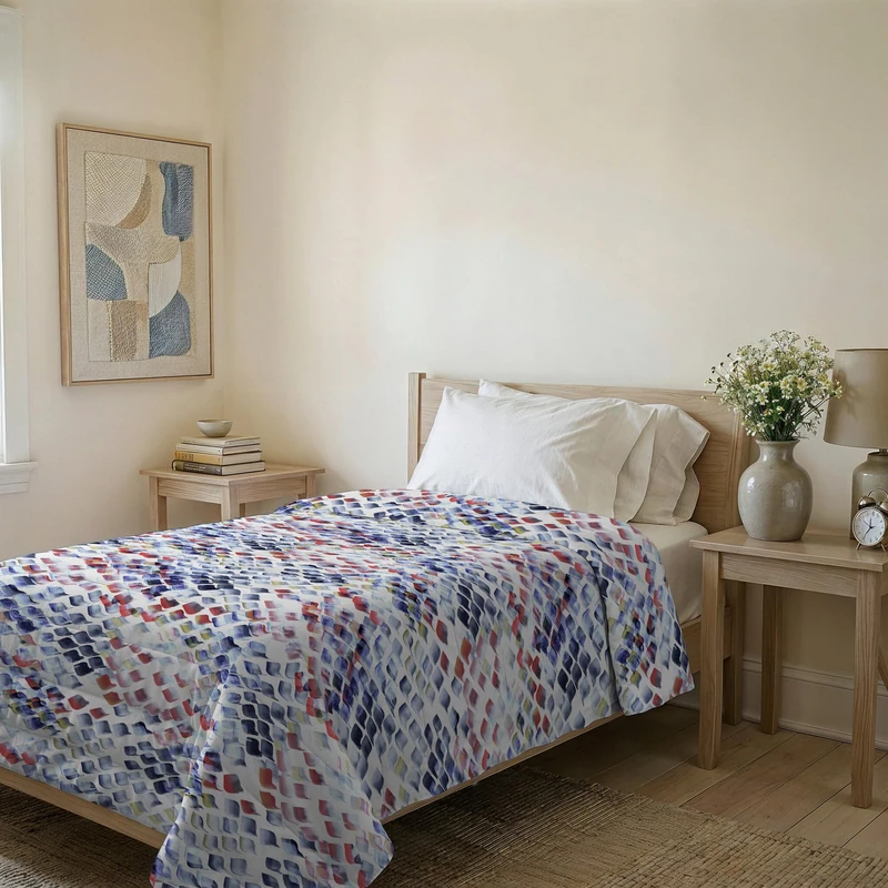 Basic Line Summer Quilt Made in Italy Printed Soft Microfibre Bedspread – Spring Summer Mid-Season Quilt – Lena, Single 160 x 240 cm - Image 1