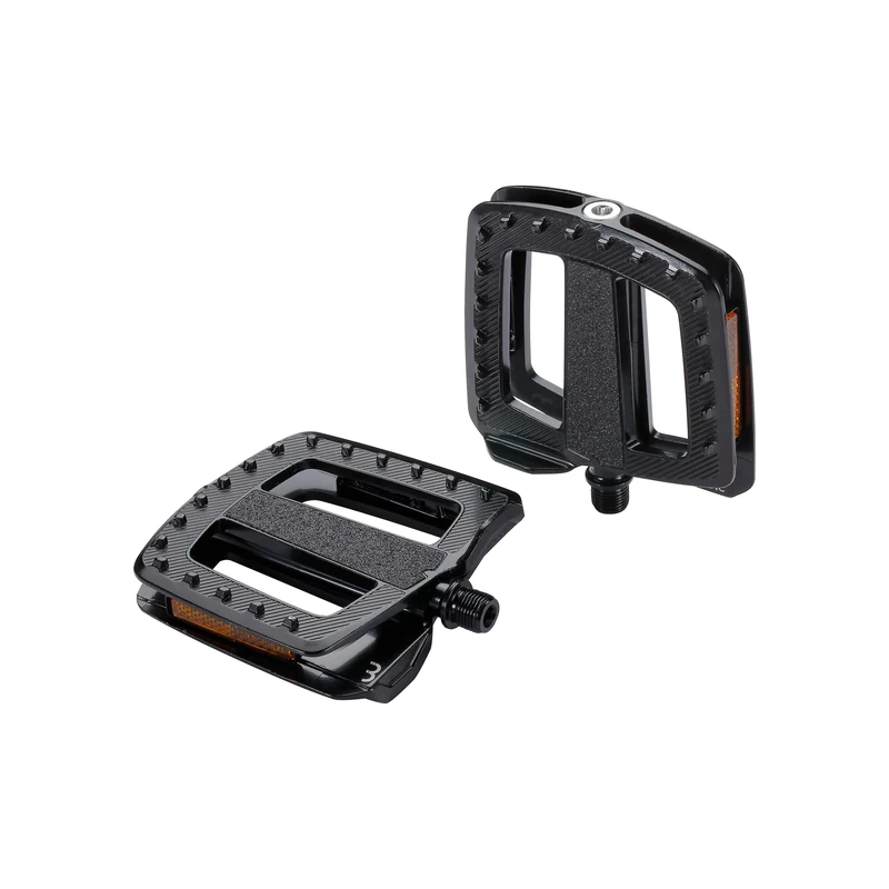 BBB Cycling ErgoBase HP Aluminium Bike Pedals | Large Platform Ergonomic Bicycle Pedals | Suitable for Urban, Cargo and E-bikes | BPD-49, Black