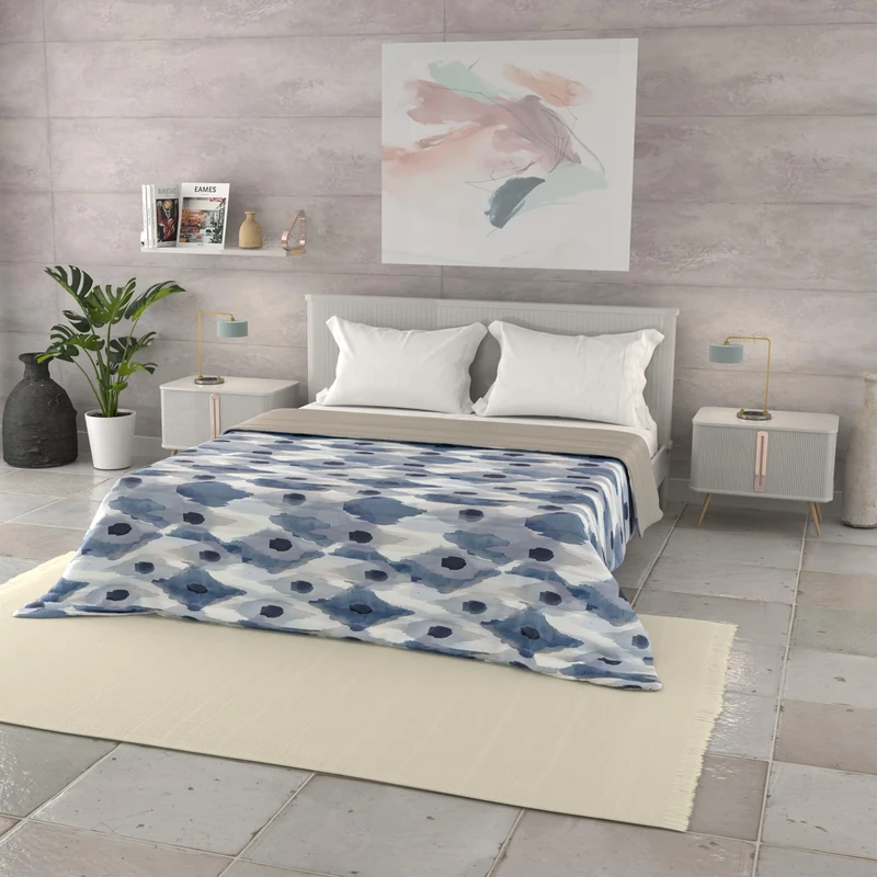 Italian Bed Linen BASIC Calypso Printed Microfibre Summer Quilt, Double 250 x 240 cm