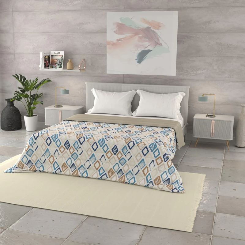Italian Bed Linen BASIC Jolly Printed Summer Quilt, Microfibre, Double 250 x 240 cm