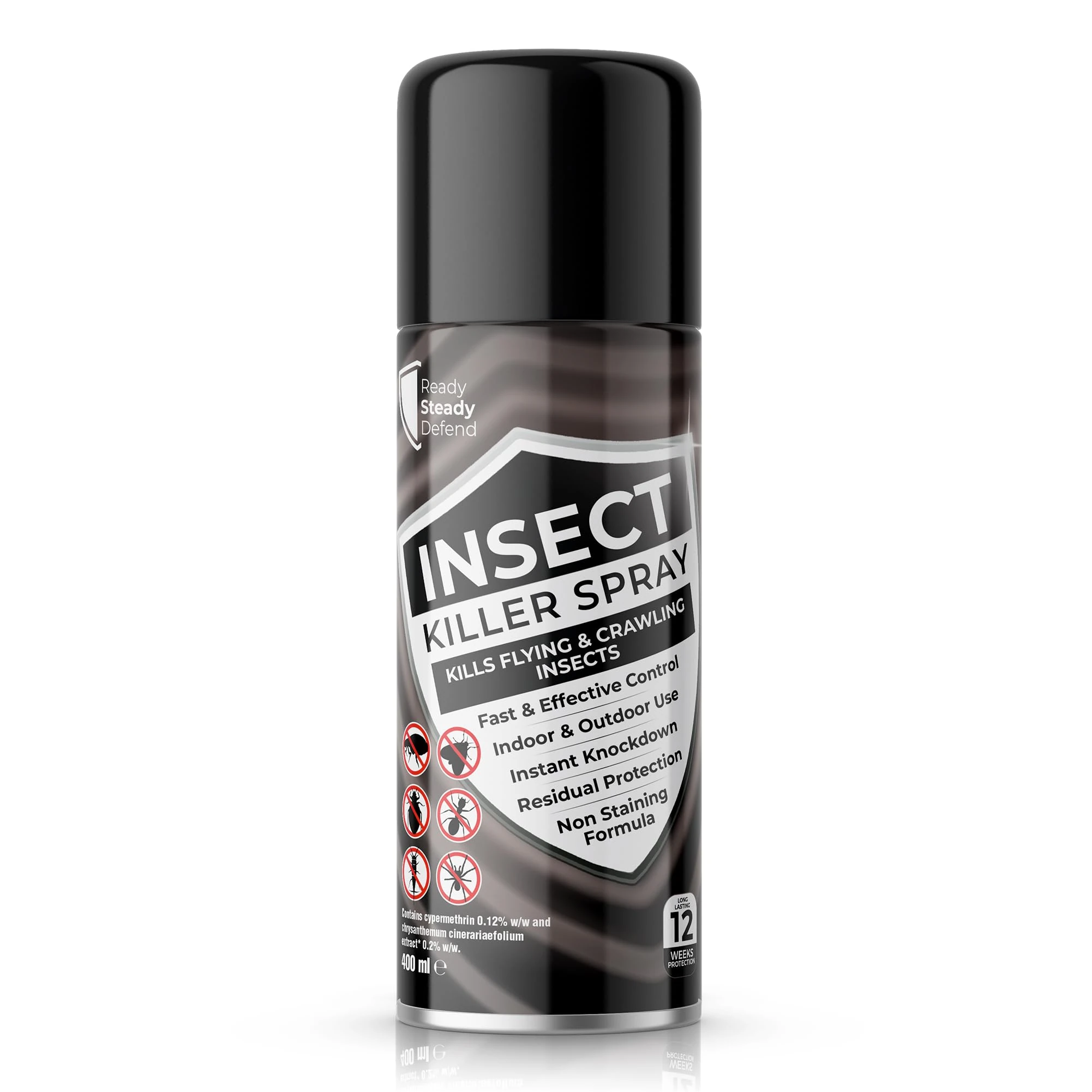 Insect Killer Aerosol Spray 400ML - Effective Fly Spray, Spider Repellent, Bed Bug, Moth, Flea, Silverfish & Ant Killer - Ultimate Home Insect Treatment for Indoor and Outdoor Pest Control