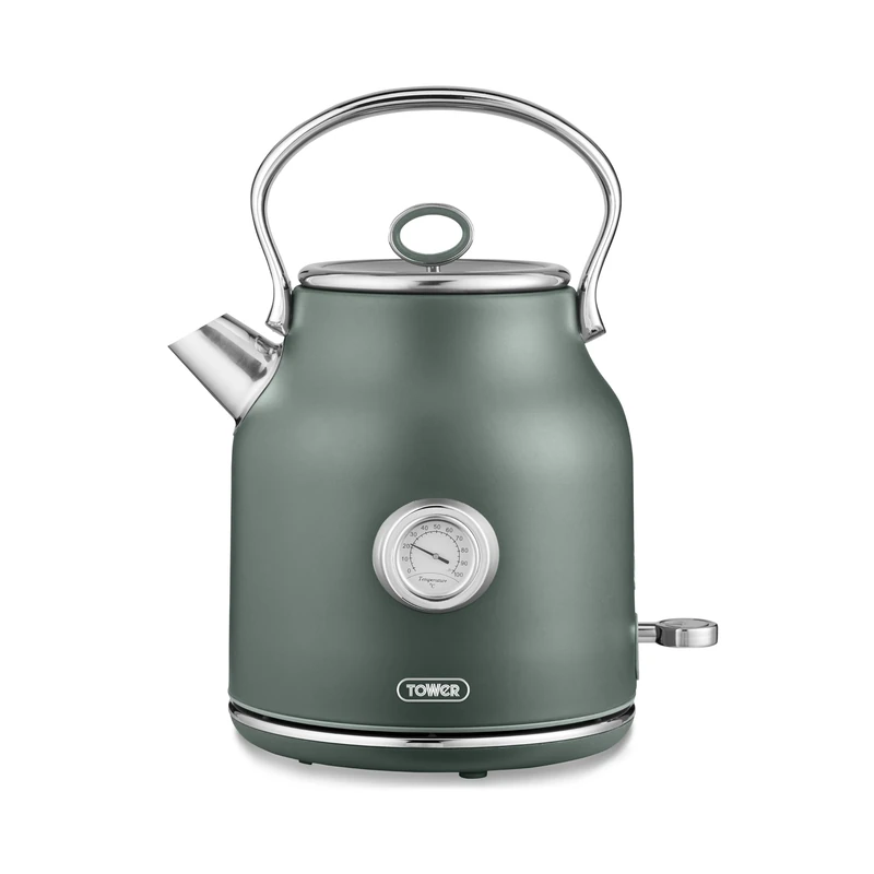 Tower T10063FOR Renaissance Kettle, Quick Boil, 360° Base, 1.7L, 3KW, Forest Green