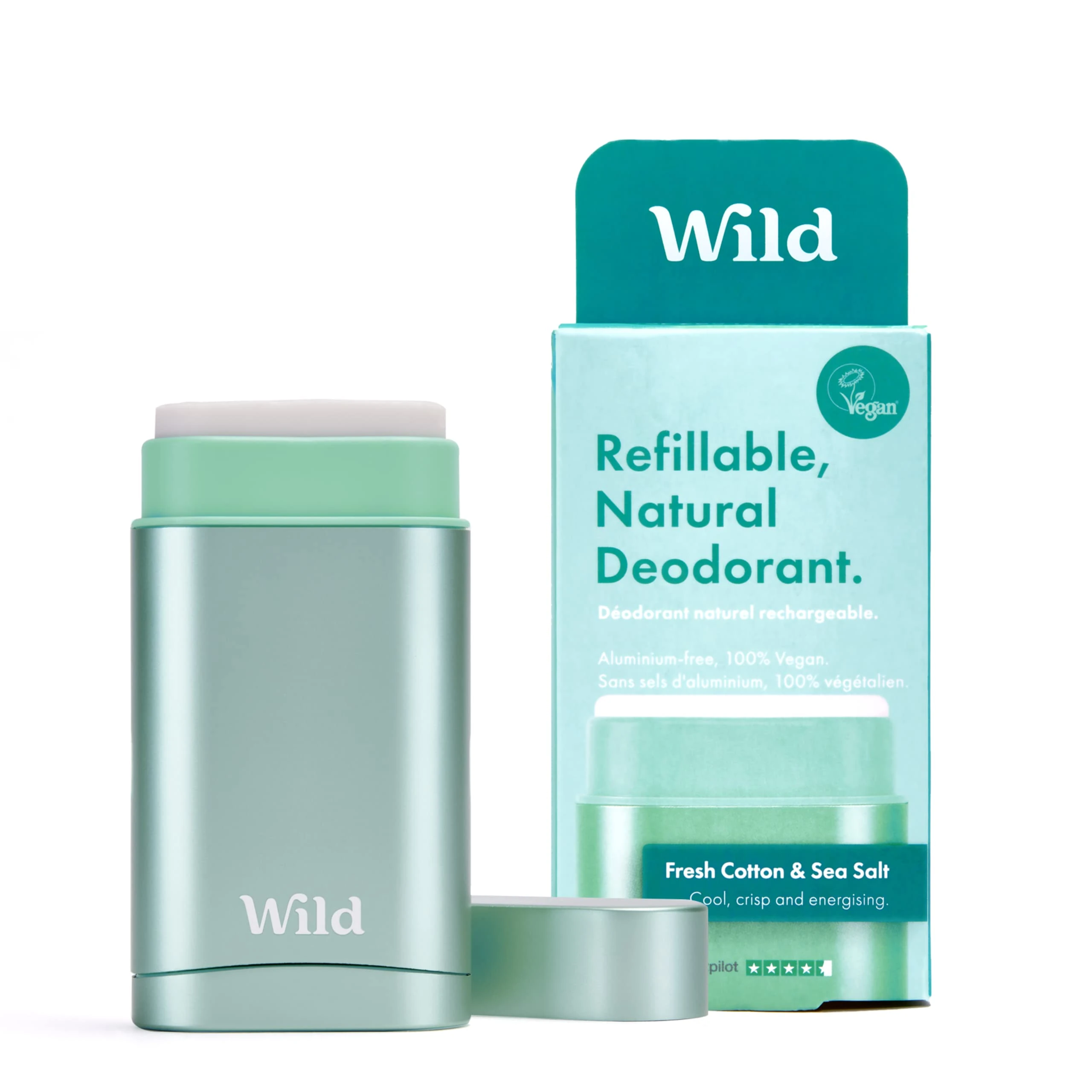 Wild Aqua Case And Fresh Cotton & Sea Salt Deodorant Starter Pack 40g