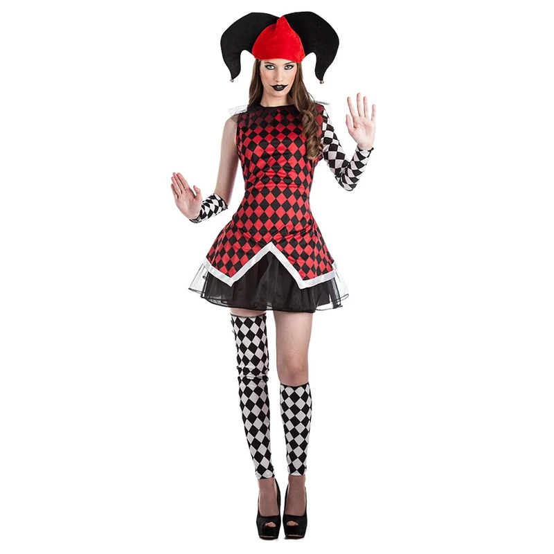 Boland 84072 Adult Harlequin Lady Costume, Multi-Coloured, XXL