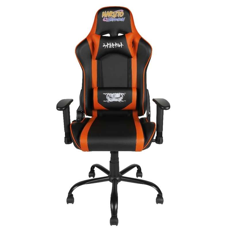 Konix Naruto Shippuden Premium Gaming Office Chair - Seat Tilt 150° - PVC Leather - Lordose and Neck Cushion - Naruto Hokage Motif - Image 1