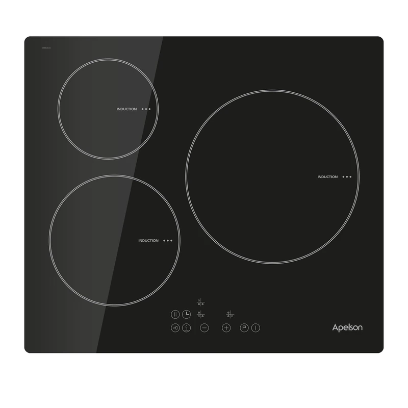 Apelson Induction Hob AIT 3602 with 3 Cooking Zones Touch Control 9 Levels Power Detection Bowl Width 59 cm Power 5.8 kW Color Black