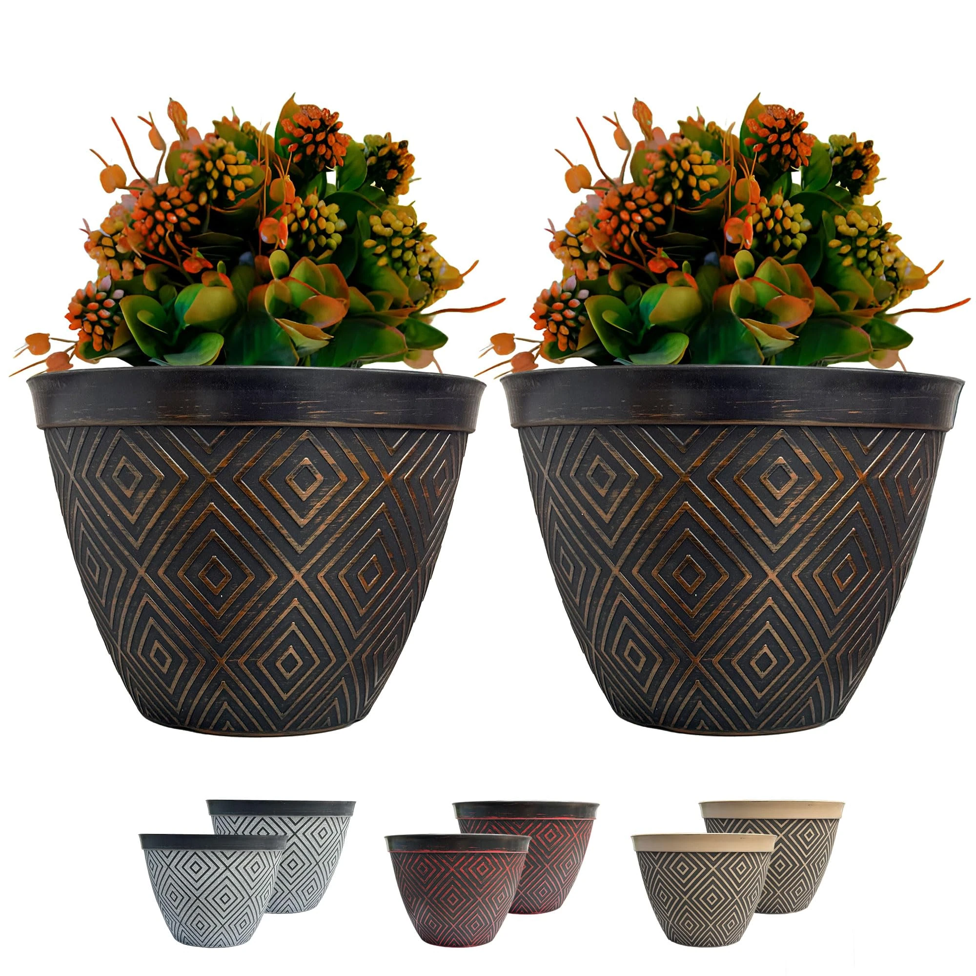 SG Traders Plant Pot Set - Stylish Planters for Outdoor Gardening - Versatile Garden Planters for Home, Large Plant Pots Ideal for Houseplants, Premium Pots and Planter for Garden Décor (Pack of 2)