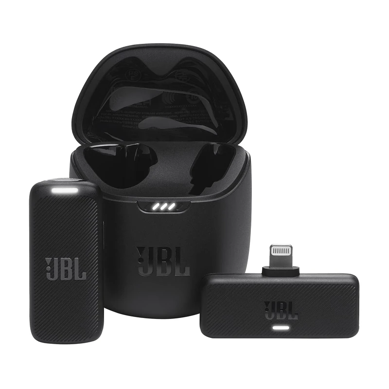 JBL Quantum Stream Wireless Wearable Streaming Microphone with Lightning Dongle for Apple Devices, 24 Hours of Recording Time, Black
