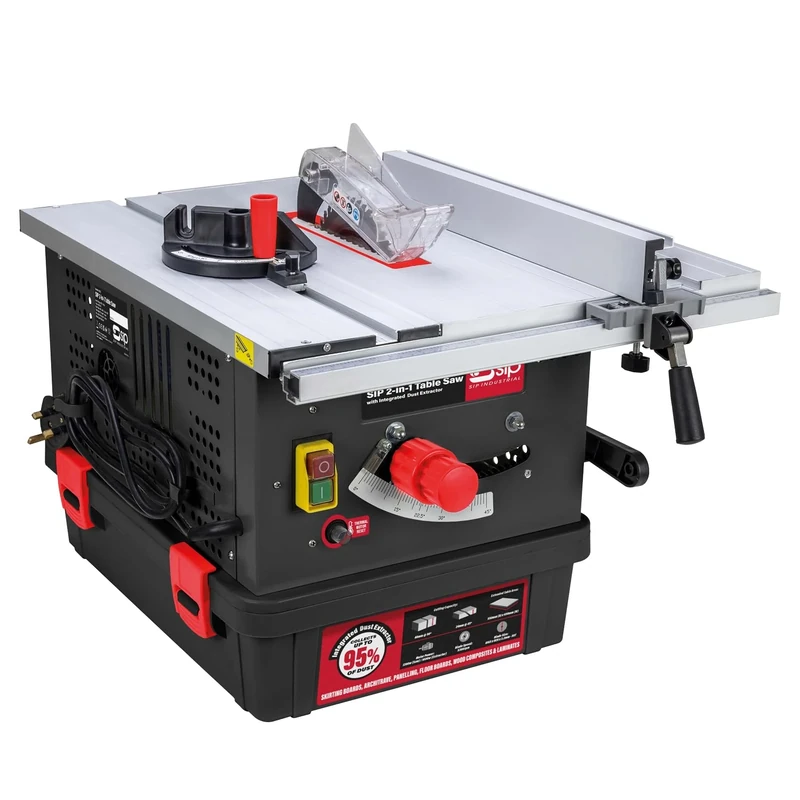 SIP 2-in-1 Table Saw with Integrated Dust Extractor – 1200W Wood Cutting Saw with 5300rpm Motor