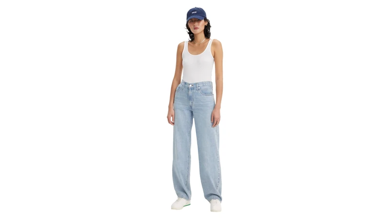 Levi's - Baggy Dad Jeans, Women's Jeans, Dark Indigo-Worn (0033), 25W/ 28L
