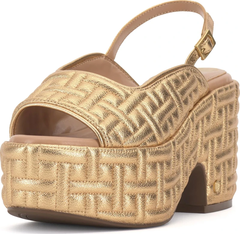 Vince Camuto Women's Elana Sandal-Platform, True Gold, 8 UK