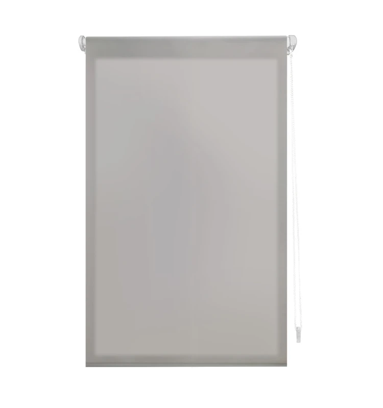 INTERBLIND EasyFix Premium Translucent Smooth Roller Blind 140 x 180 cm (Width x Height) – Premium Tool-Free Assembly Fabric 137 x 175 cm – Silver