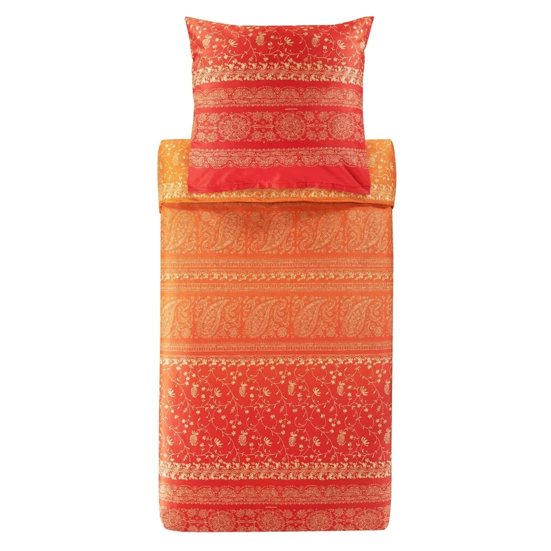 Bassetti Brenta 9327395 Bed Linen + 1 Pillowcase 100% Cotton Satin Mandarin O1 Dimensions 155 x 220 cm + 1 K 80 x 80 cm
