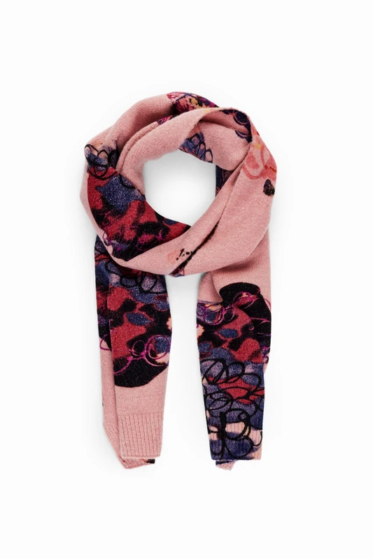 Desigual SCARF_FLOWER SCRIB, 3044 ROSA GLAMOUR, U, red, one size