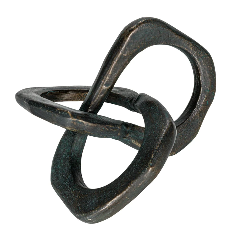 Bloomingville Antique Metal Knot Figurine, Black, Iron - Image 1