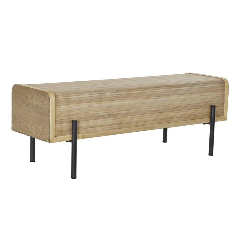 Descalzadora Madera Metal 120 x 40 x 43 cm Natural