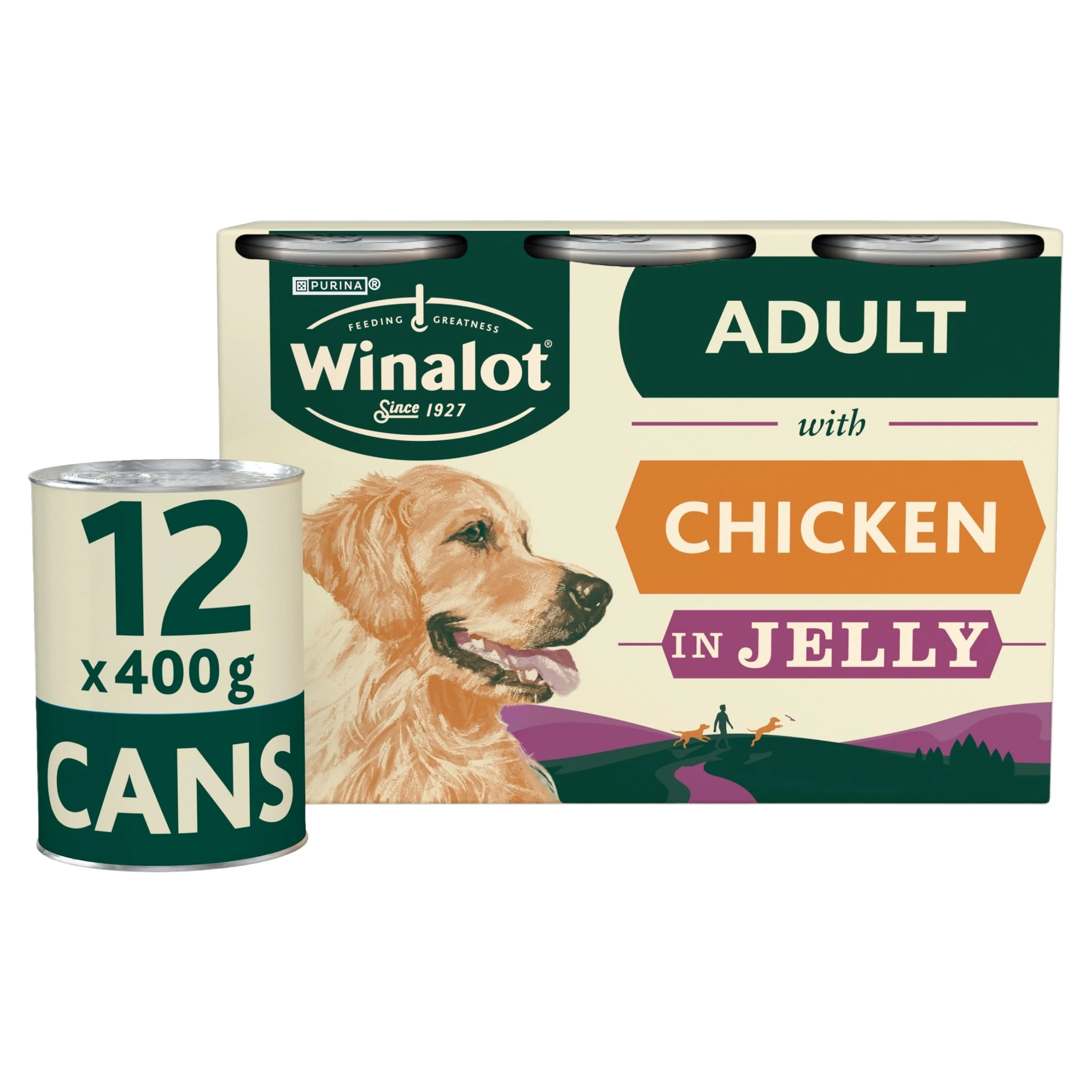 WINALOT Classics Mixed in Jelly Chicken Wet Dog Food Cans 12x400g