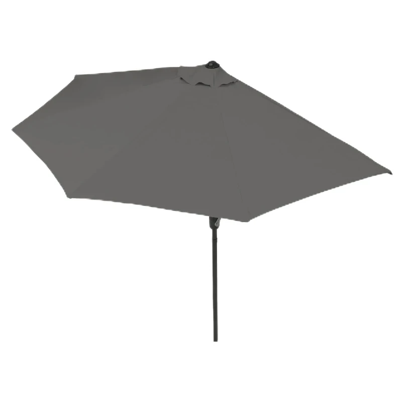EASYmaxx Parasol Balcony/Patio Semicircular | Can Be Placed Perfectly on the Wall | With Practical Hand Crank, UV Protection 40+ | 270 x 130 cm [Fashionable Grey], gray, Groß, Semicircular