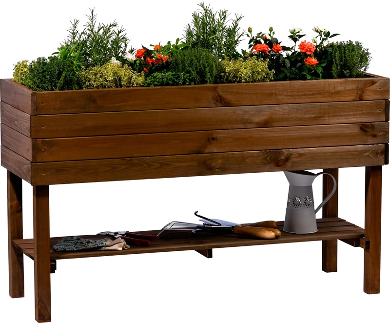 dobar Raised Bed, Brown, 117 x 40 x 70,5 cm