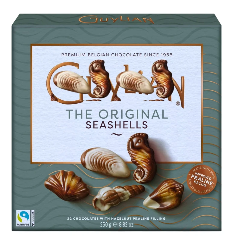 Guy Lian Milk Chocolate Seashells - 22 Premium Belgian Chocolate Sea Shellsmilk Chocolate Pralines 250g - Chocolate Gift - Mothers Day Gifts - Valentine Chocolates Gift Box