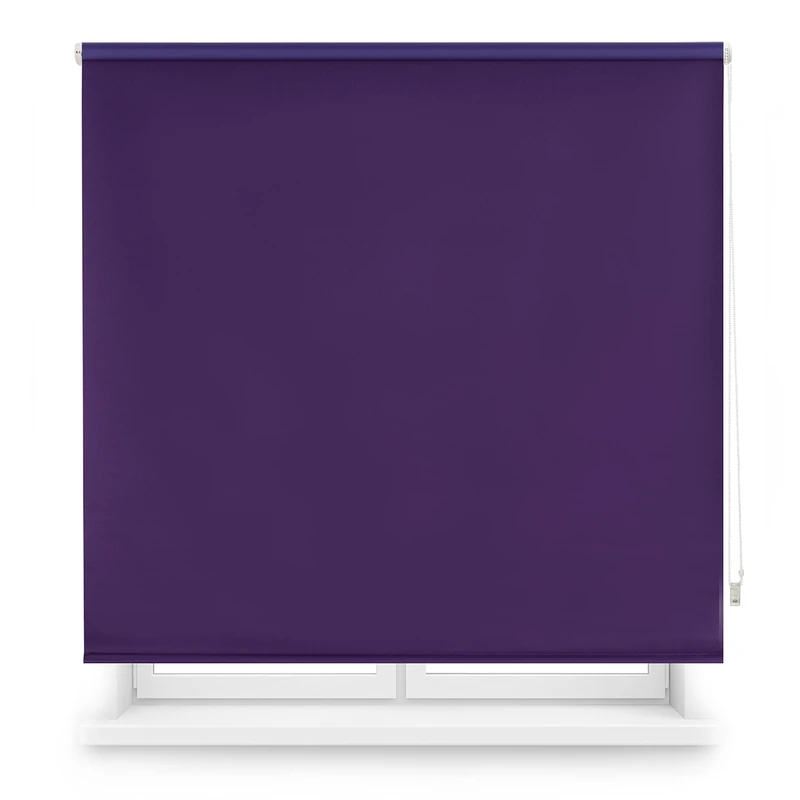 INTERBLIND | Premium Smooth Opaque Roller Blind - Roller Blind Size 100 x 230 cm Width by Height - Opaque Blind Fabric Measure 97 x 225 cm - Violet Thermal Blind - Light, Cold and Heat Insulation