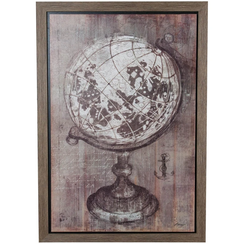 Biscottini Wooden Painting 90.5 x 2.5 x 60.5 cm - Vintage Living Room Wooden Pictures - Wall Pictures with Print