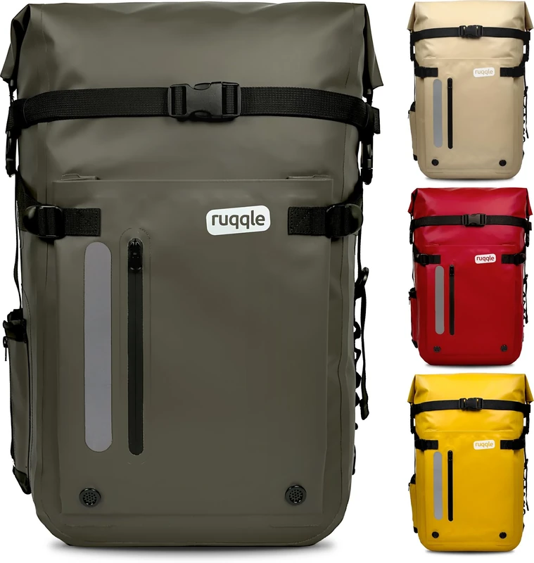 Ruqqle Versatile Waterproof Dry Bag 20/30/45L with 3 External Pockets, Waterproof Comfort Backpack Beach Boat Canoe Paddle Kayak Hiking Camping Fishing Motorcycle