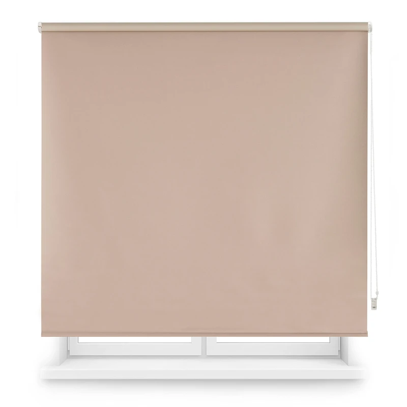 INTERBLIND Premium Blackout Roller Blind, Plain Colour, Size 140 x 175 cm Width x Height - Blackout Roller Blind Fabric 137 x 170 cm - Thermal Blind Ivory - Light, Cold and Thermal Insulation