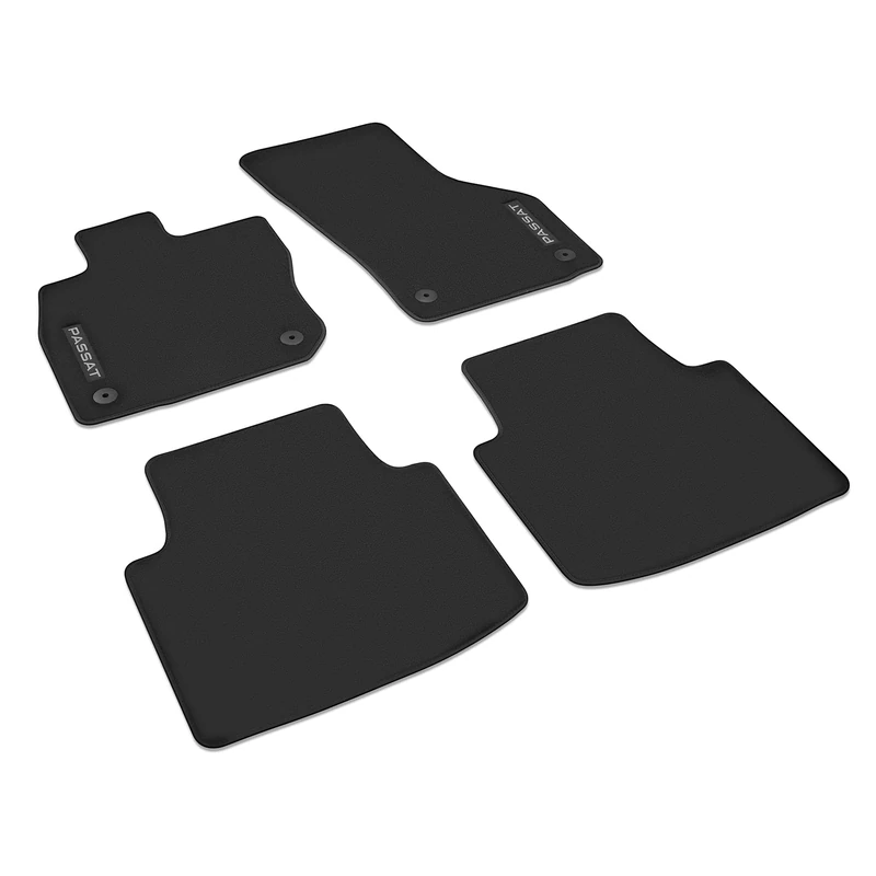Volkswagen Premium Car Rugs Velour TFG, 4-Piece Set, Black, Front and Rear Fits VW Passat B9 (3J) Variant from 2024