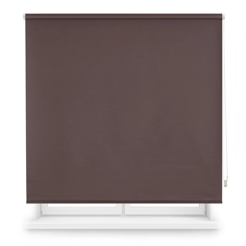 INTERBLIND | Premium Smooth Opaque Roller Blind - Roller Blind Size 140 x 230 cm Width by Height - Opaque Blind Fabric Measure 137 x 225 cm - Grey Thermal Blind - Light, Cold and Heat Insulation Blind - Image 1