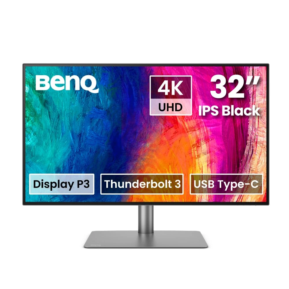 BenQ PD3225U 32” 4K Monitor for Mac & Designers, 3840x2160 UHD, 2000:1 IPS, Thunderbolt 3, Display P3, DCI-P3, sRGB, Rec.709, HDR, AQCOLOR Technology, Factory-Calibrated, Hotkey Puck G2, ICC sync, KVM