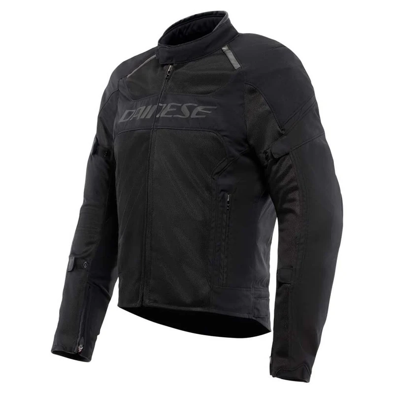 DAINESE - Air Frame 3 Tex Jacket, Summer Motorcycle Jacket with Detachable Windproof Lining, Man, Black/Black/Black, 44