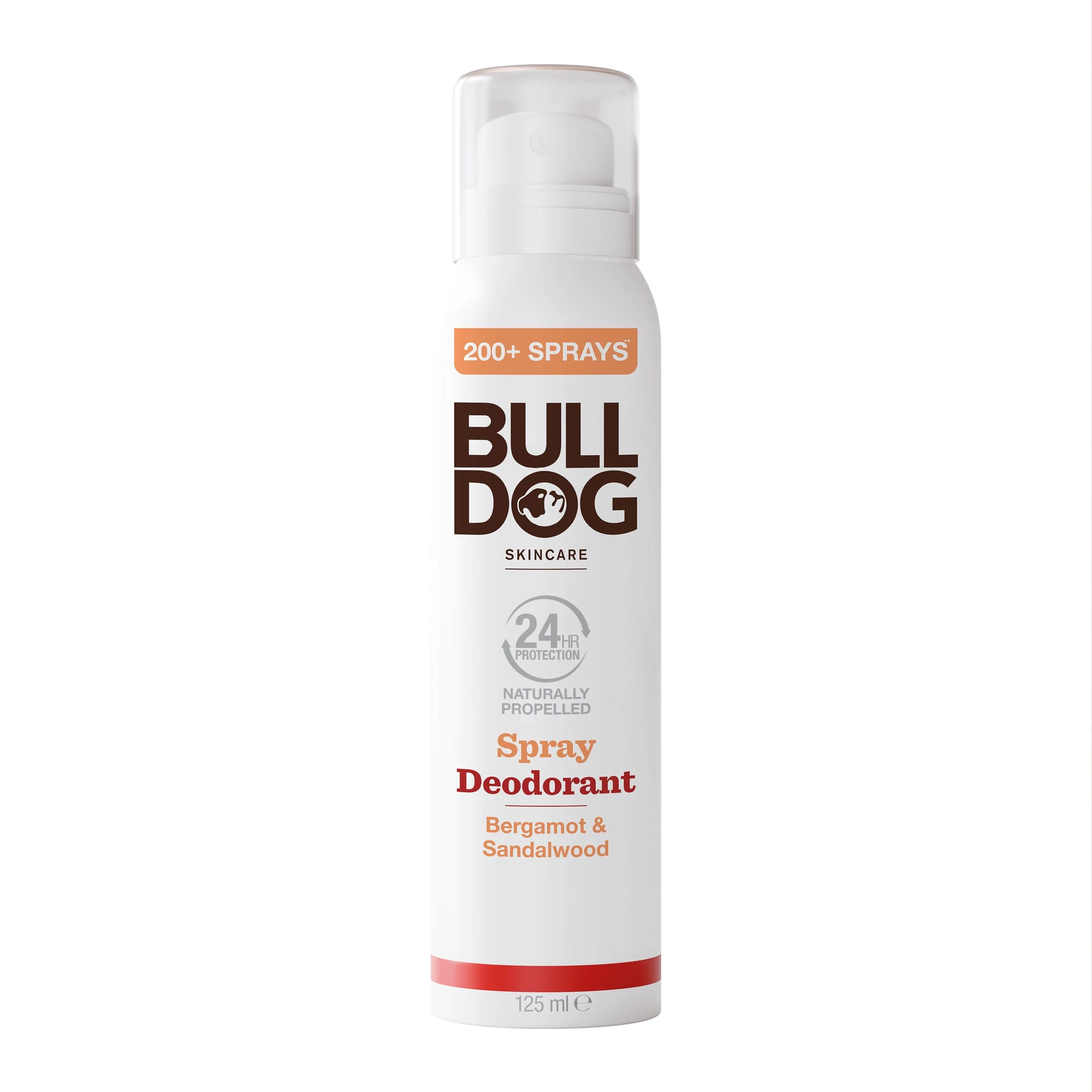 BULLDOG - Skincare for Men | Bergamot & Sandalwood Spray Deodorant | Men's Natural Deodorant | 125ml