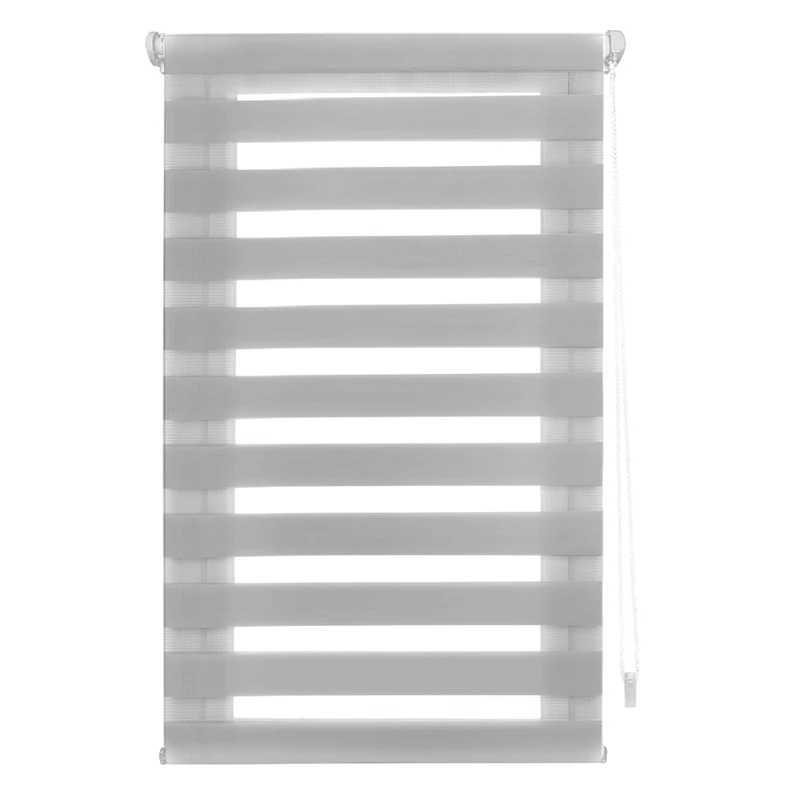 INTERBLIND | Night and Day Roller Blind Installation Without Tools - EasyFix Roller Blind Size 107 x 180 cm Width x Height - Roller Blind Without Drilling Fabric Size 104 x 175 - Night and Day Grey