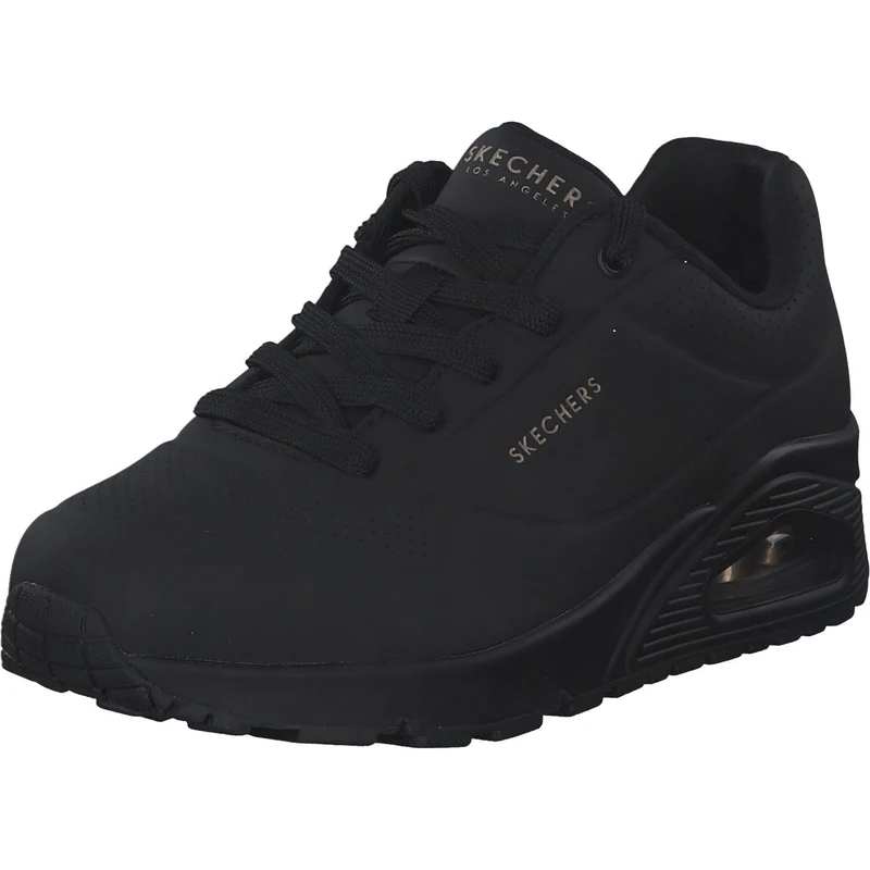 Skechers Women's Uno Stand On Air Trainers, Black Durabuck Mesh, 9 UK Wide