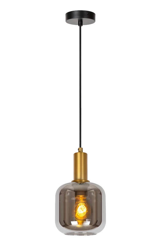 LUCIDE JOANET Pendant Light - Smoke Grey Glass - 16 cm