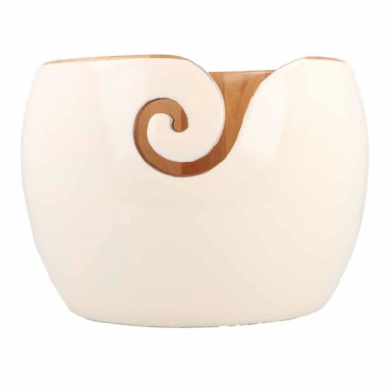 Scheepjes - Scheepjes African Sandalwood Ivory (17.5x12cm) Handmade Polished Yarn Bowl - 1 Piece