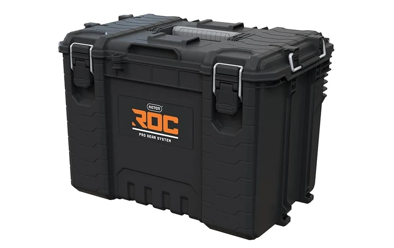Keter ROC Pro Gear Heavy Duty XL Toolbox, 25 Year Warranty, Modular, Stackable, Lightweight, Durable, IP65 Water Resistant, Black