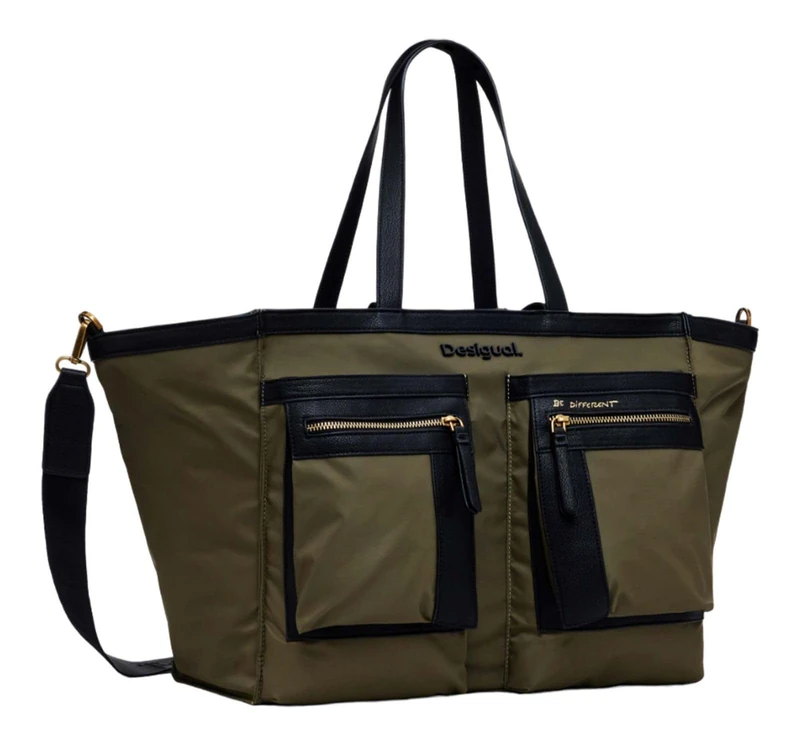 Desigual Women's Accessories Nylon Shopping Bag, Green, Green, One size