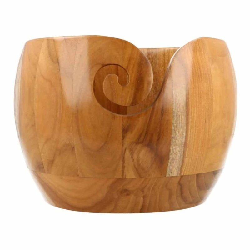 Scheepjes - Scheepjes Teak Wood (17.5x12cm) Handmade Polished Yarn Bowl - 1 Piece