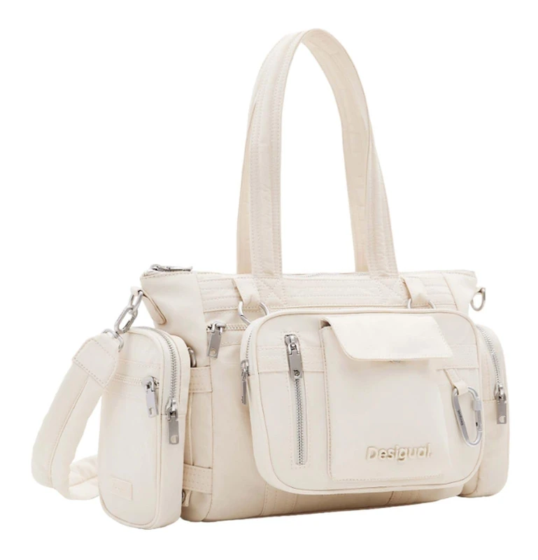 Desigual Women's Accessories Nylon Hand Bag, White, One size