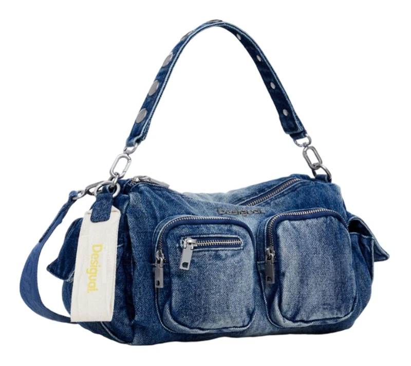 Desigual Women Accessories Denim Hand Bag, Blue, One Size
